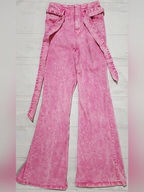 Flying Tomato Los Angeles Pink Flare Denim Pants